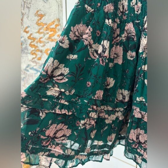 NWT Size LP - The Somerset Halter Mini Dress dark green floral (NWT US$ 148) - Picture 9 of 16